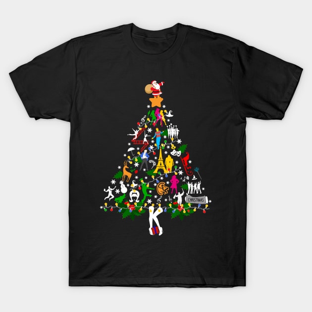 Santa Crushing Broadway Party T-Shirt by KsuAnn